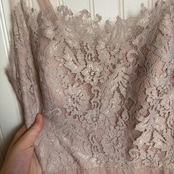 Watters & Watters pink lace tulle sleeveless maxi formal dress size 12 C47 - Picture 5 of 10